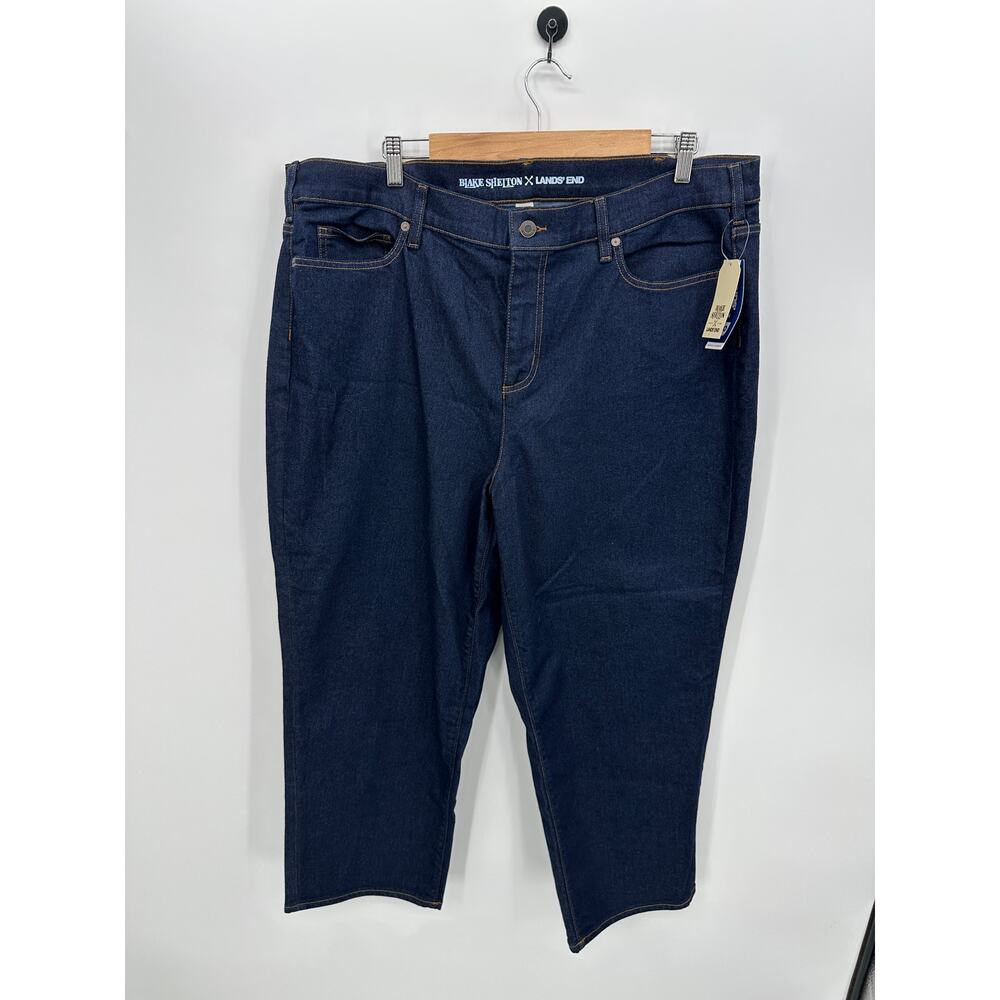 Blake Shelton Lands End Womens Dark Wash Denim Jeans Sz 22W Ankle Cropped NWT
